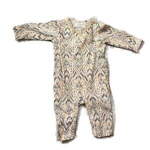 Jessica Simpson Baby Girls Ikat Print Kimono Long Sleeve One Piece Romper Pajama